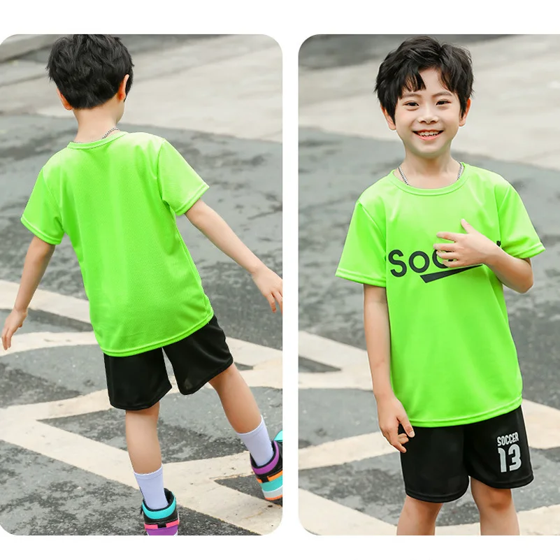 Football Jersey Soccer Kids Sport Soccer Sets Football Training Tracksuit Uniforms Suit Boy Short Sleeve Kit Shorts Child Sport