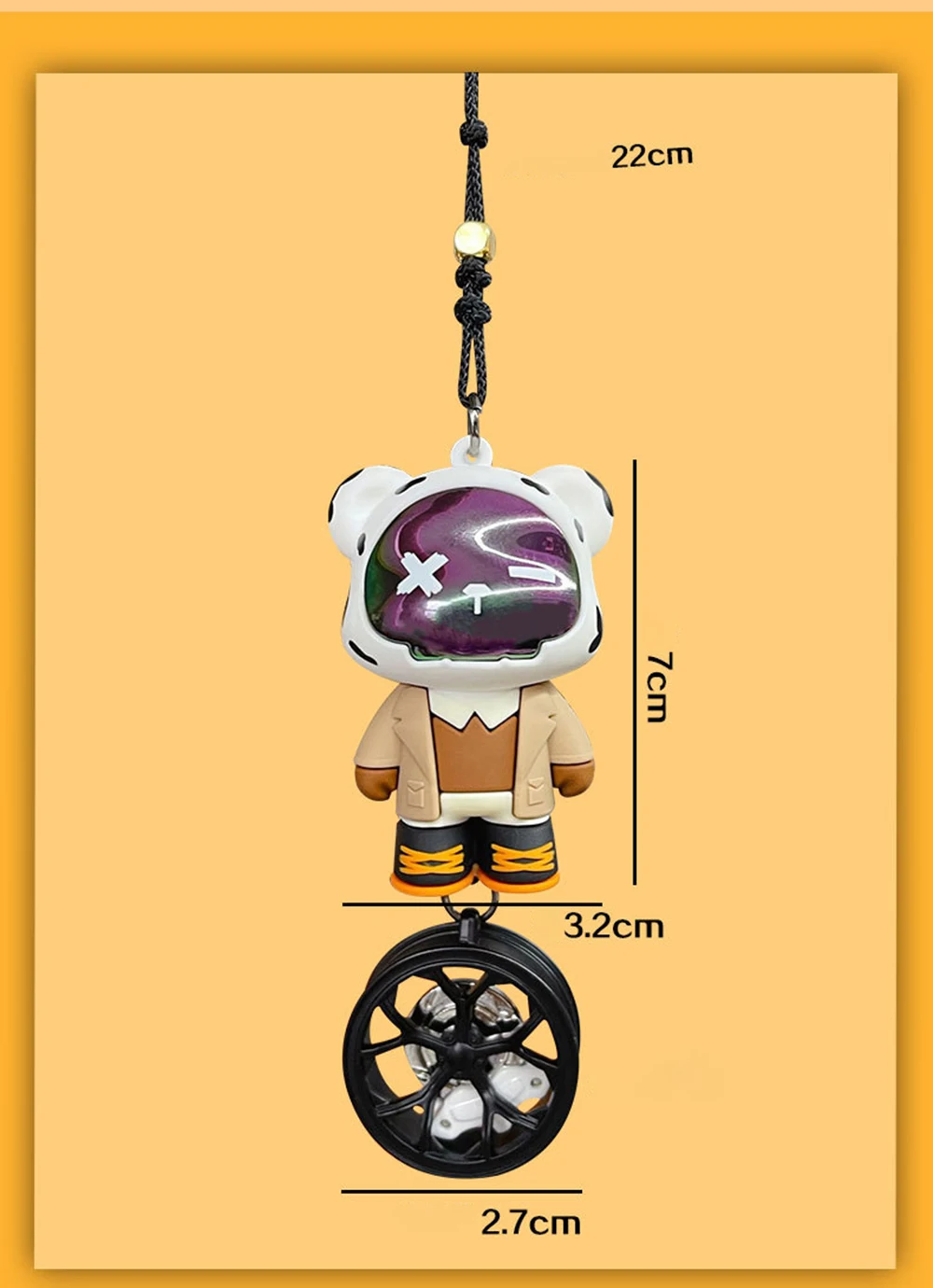 Cartoon Bear Toy Car Decoration High End Tire Wheel Auto Rearview Couple Pocket Gift Accessories Sa1d2e11770de42b6bfda524971ac7ad5B