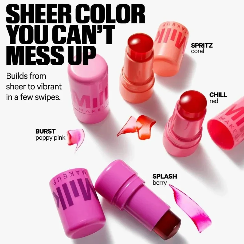 Milk Makeup New Blush Stick Cooling Water Jelly Jelly Blush Stick Lip Balm 2 in 1 Multi-color Makeup 2