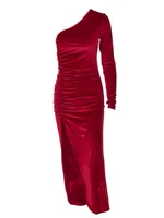 Women Velvet Bodycon Midi Dress