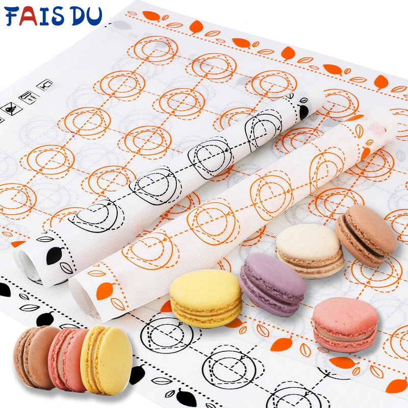

FAIS DU Silicone Baking Mat Non-Stick Macaron Fondant Bakeware Cookie Pad Oven Home for Cakes Pastry Tools Rolling Dough Mats