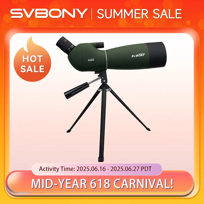 SVBONY Telescope Binoculars 50/60/70/80 Spotting Scope Zoom Powerful Waterproof Long Range PORRO Prism Shooting camping equipment