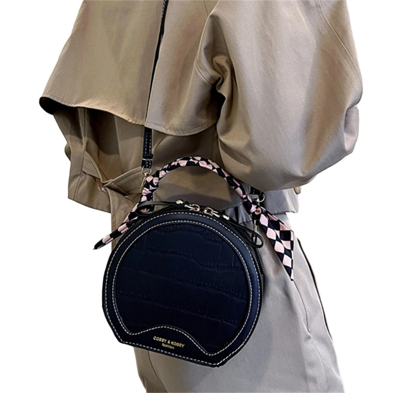 Functional Women's Crossbody Bag Versatile Shoulder Bags Round Handbag for Everyday Use E74B