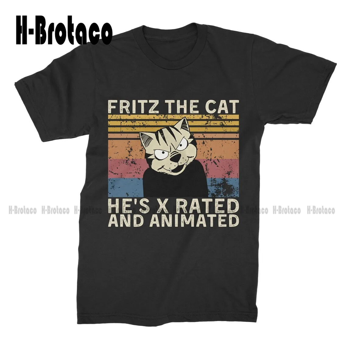 

Винтажная Футболка Fritz The Cat He's X с анимацией, индивидуальная футболка Aldult для подростков, унисекс, цифровая печать, Xs-5Xl