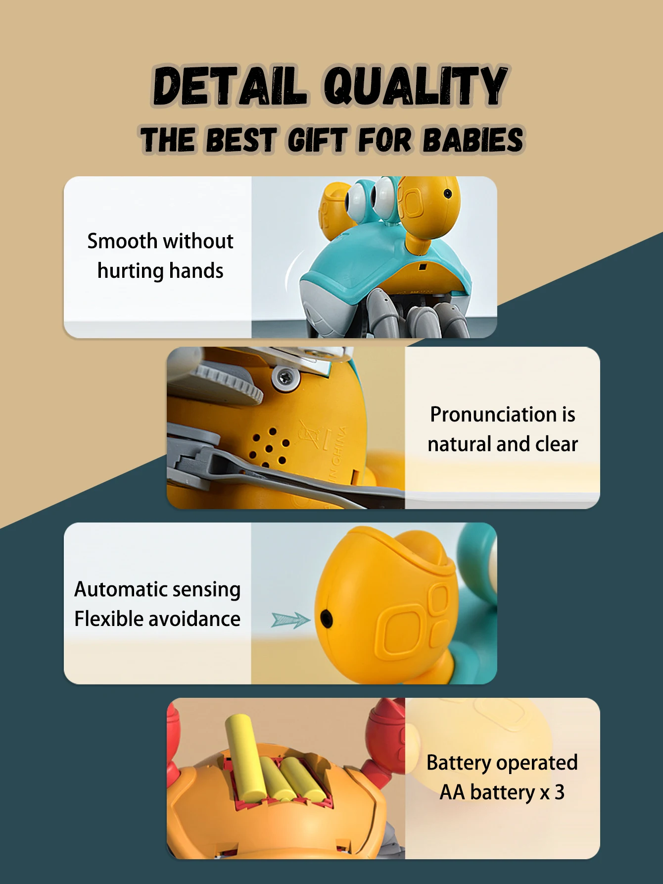 Auto-Sensing Crawling Crab Toy 5