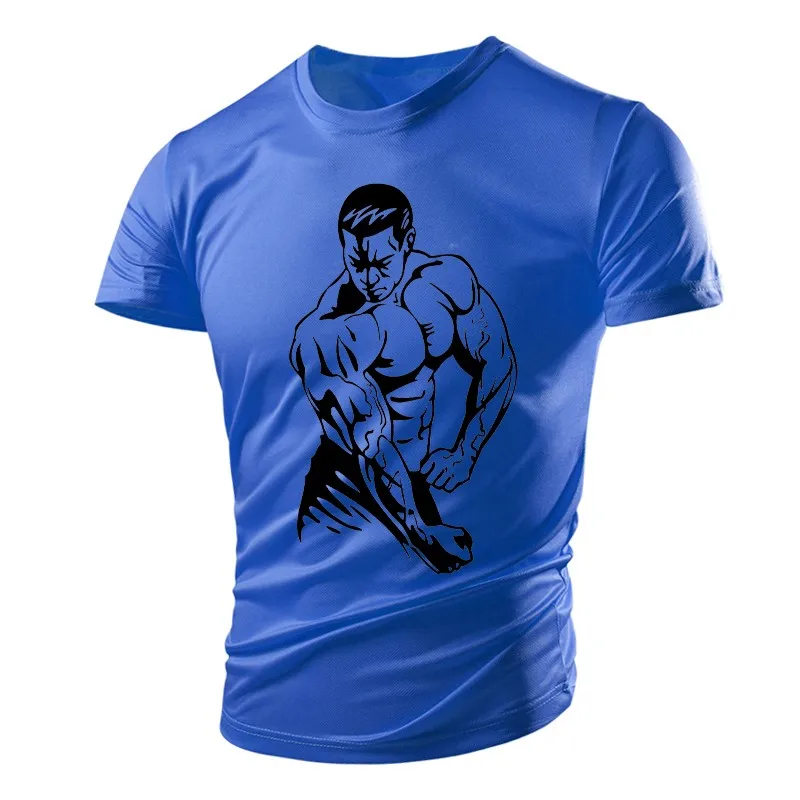 Gym Sports Men's T-shirt Muscle Pattern Running Quick-drying Short-sleeved 3d print t shirt