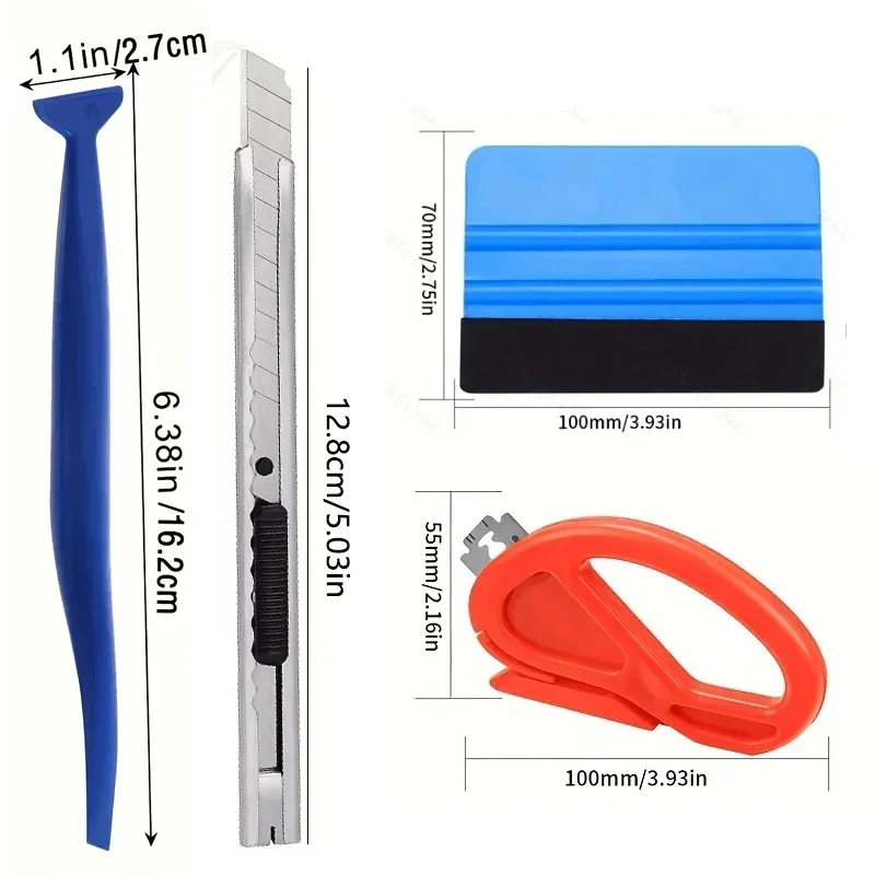 15Pcs Car Film Wrap Tool Kit Vinyl Spatula Vinyl Scraper Cutter for Vehicle Window Tint Wrapping Repair Tools Squeegee Set