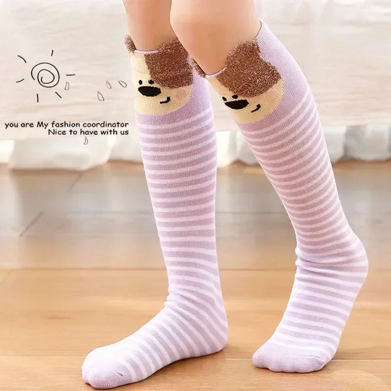 Cotton Knee Socks Girl 3-12 Years Old Knee High Socks Lovely Long Children's Kids Dance Girl Todder Baby