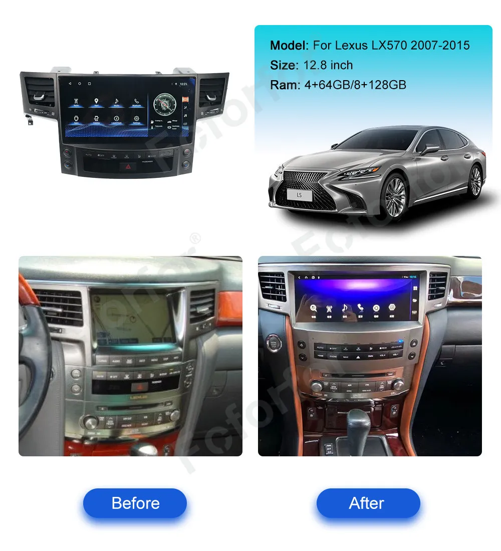 

12.8‘’ QLED Android Radio For Lexus LX570 2007-2015 Air Conditional Multimedia Car GPS Navigation Auto Stereo Head Unit Carplay