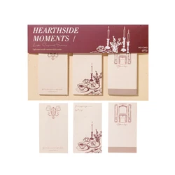 Vintage Minimalist Style Sticky Notes - Retro Plant Self - Adhesive Memo Notepad for School and Office Supplies (A)