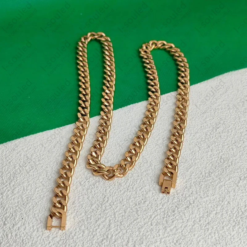 Pure Titanium Chain Necklace for Men Women Lightweight Solid