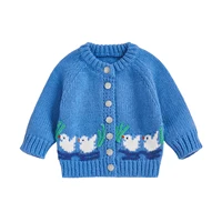1-4T Baby Cardigan Halloween Knit Sweater Pumpkin Chunky Coat Knitwear Toddler Girl Boy Fall Winter Clothes
