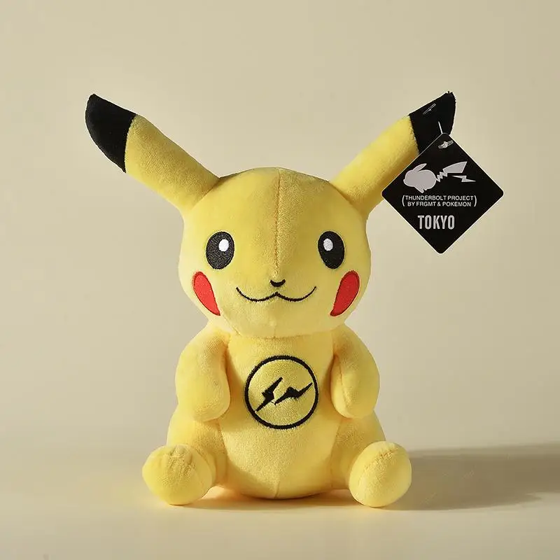 Nieuwe 25Cm Pokemon Pluche Speelgoed Bliksem Graffiti Pikachu Schattige Cartoon Anime Figuur Gevulde Poppen Hanger Kind Verjaardagscadeaus