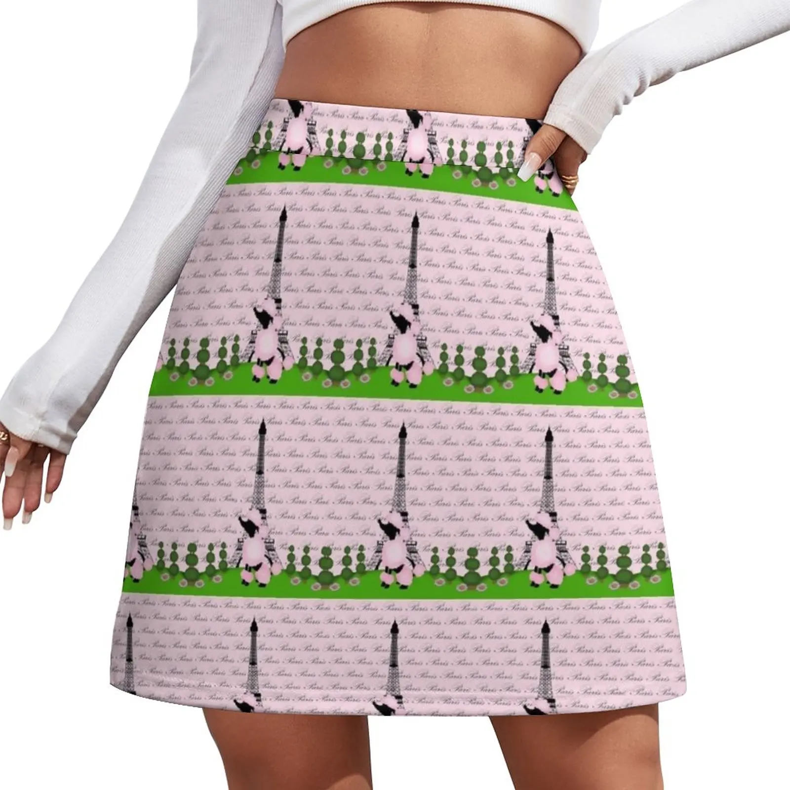 Pink Poodle Paris Mini Skirt Clothes for summer kpop School uniform clothes for women