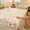 Single Item Bed Hat 100% Cotton Print Bedspread Double Mattress Cover 360 Degree Wrap with Elastic Sheet Set Skin Friendly 200 1