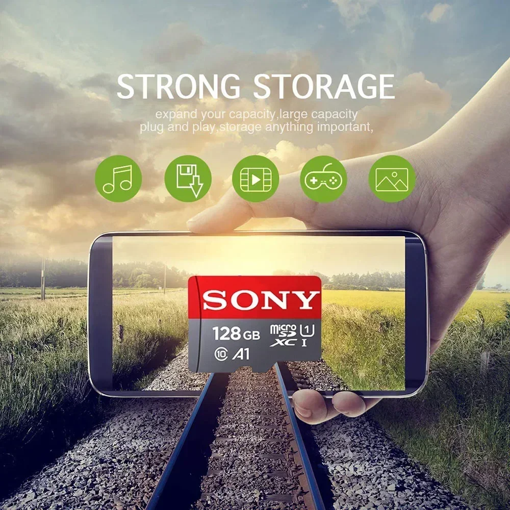 Фото Карта памяти MicroSD SONY, класс 10, 1 ТБ, 512 ГБ, 256 ГБ, 128 ГБ, 64 ГБ, 32 ГБ, Micro SD, TF флеш-карта 32, 64, 128 ГБ, MicroSD для камеры телефона №5