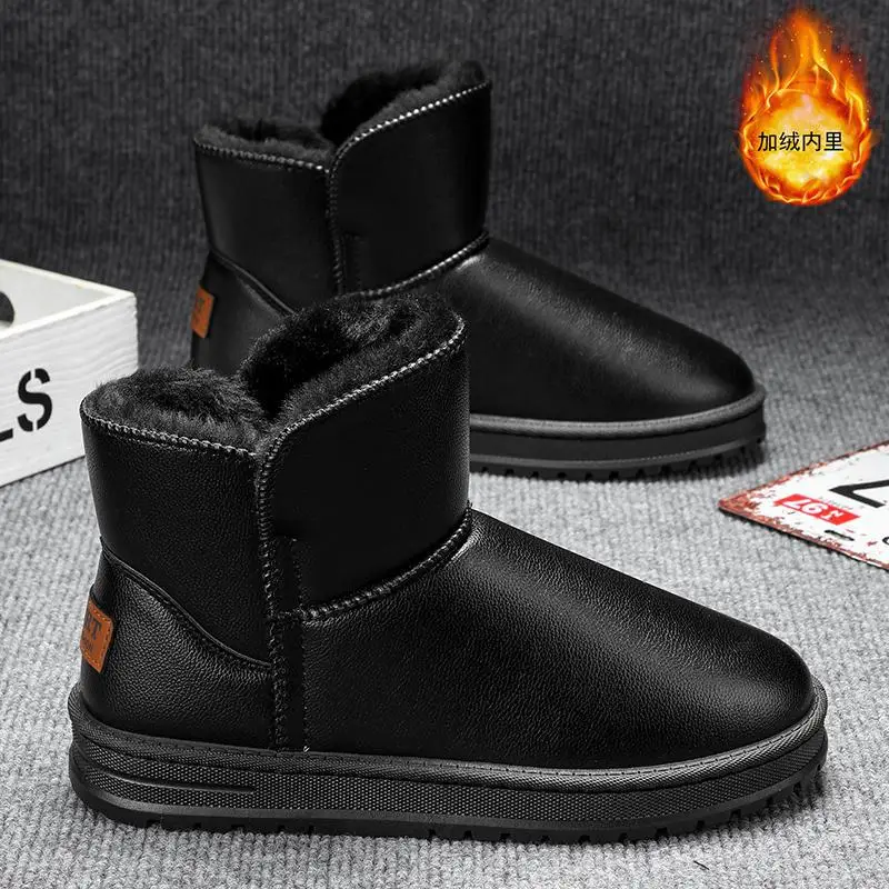 

Мужские зимние ботинки для мальчиков, новинка 2023, зимние плотные теплые ботинки на флисовой подкладке с хлопковой подкладкой, модные мужские ботинки для пар