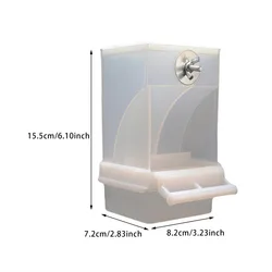 Mess - Free Automatic Bird Feeder and Drinker - Acrylic Seed Container for Small to Medium Parakeets (White)