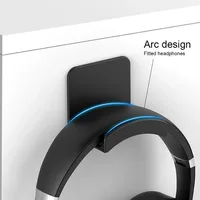 Universal Headphone Stand Adhensive Plastic Wall Mount Hanger Under Desk Headset Rack Holder Support for Gaming Earphone Bracket 4
