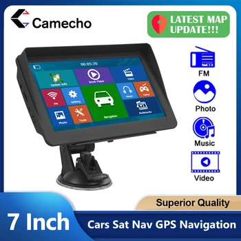 Navigazione GPS per auto Camecho Touch screen da 7 pollici Navigatore GPS per camion Parasole Sat Nav 256M Navigatori GPS con mappa Europa