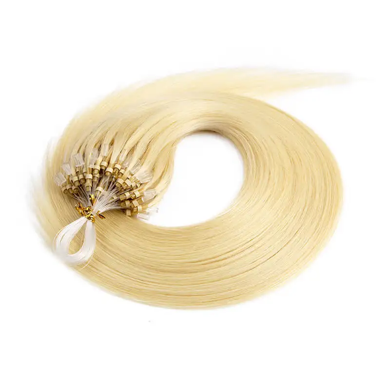 Micro Loop Human Hair Extensions For Women 50Pcs Straight Microring Hair Extensions 40g/50g/Pack Invisible Natural Remy