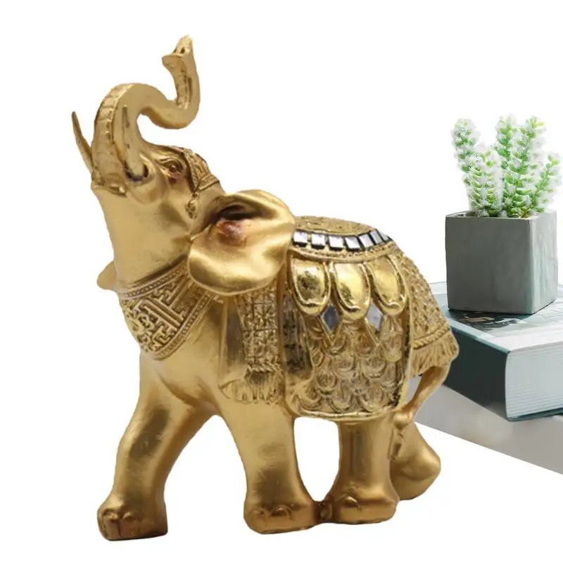 

Полимерный слон, аксессуары для украшения дома, ретро элегантная статуэтка слона, скульптура, поделки, настольный домашний декор