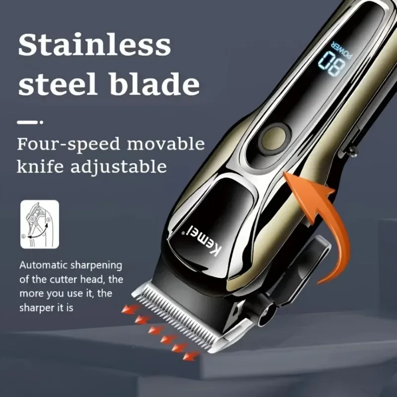 Kemei KM-PG1990A - Sleek Cordless Hair Clipper - Precision Electric Hair Trimmer for Men with Professional Barber Results 5