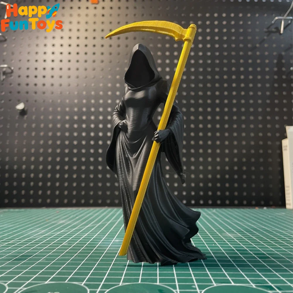 여성 사신 캐릭터 펜던트 3D 프린팅 탈부착 가능한 검은색 낫 손바늘 모양 장식..