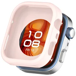 Premium Soft Silicone Protective Case for Smartwatch - Anti - Fall Bumper & Screen Guard (Light Pink)