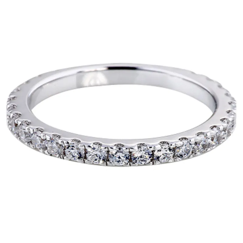 Fine Promise Ring 925 Sterling Silver Lab Diamond Engagement Wedding Band Rings for Women Bridal Gemstones Party Jewelry - 6