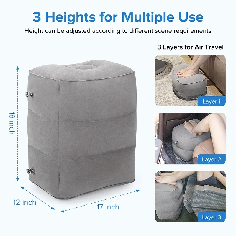 

PVC Inflatable Travel Pillow Foot Rest Pillow Kids Flight Sleeping Resting Pillow On Airplane Car Bus Pillow Foot Pad