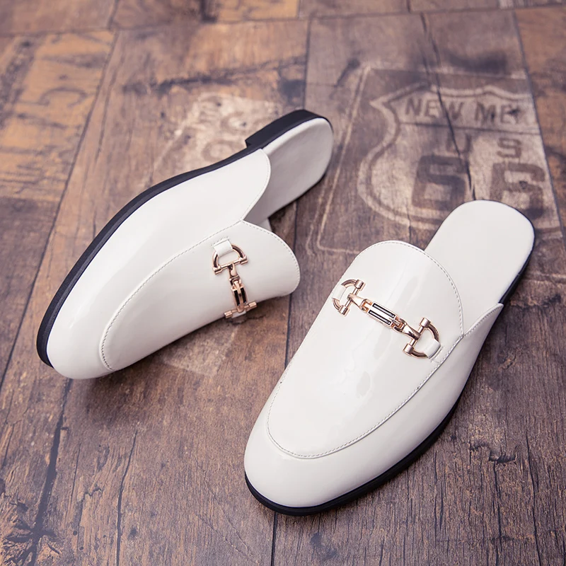 

Summer Fashion Muller Shoes Mens Half Drag Loafers Mens Casual Slippers Flats Shoes Light Comfortable Shoes Holiday Lazy Shoes