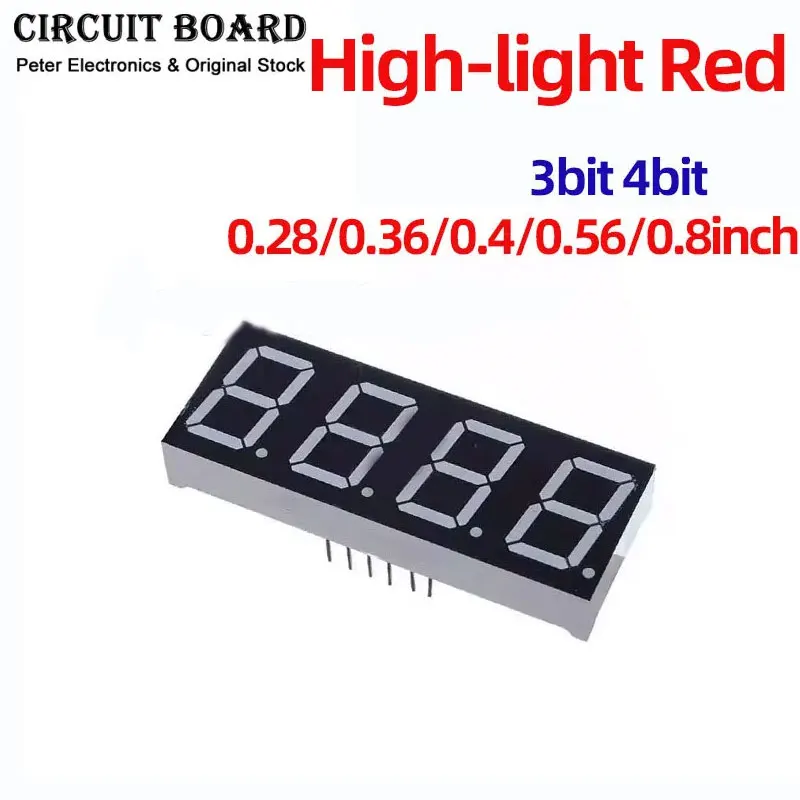 TZT Display a LED da 0,28/0,36/0,4/0,56 pollici 7 segmenti 1/2/3/4 b cifre tubo rosso catodo comune/anodo LED digale 7 segmenti  502
