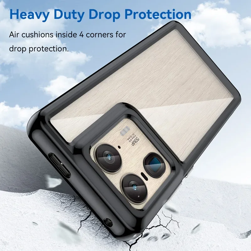 ELVEV Clear Protective Phone Cover - Transparent Back, Durable PC + TPU Material