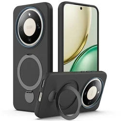 Solid Color Shockproof Skin Feel Ring Bracket Phone Case for Honor Play10A (Black)