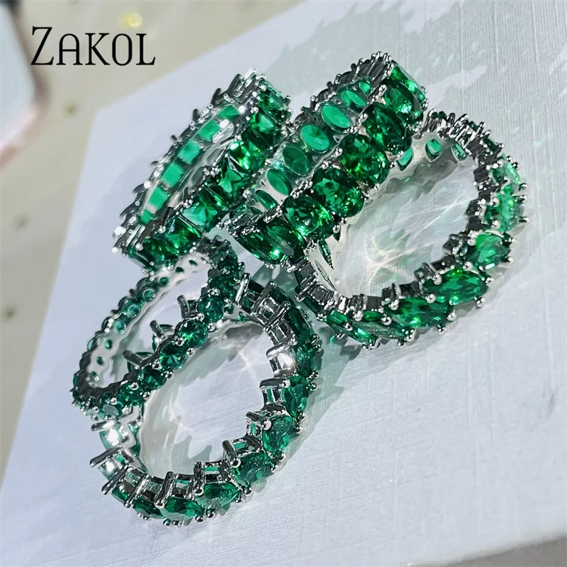 Zirconia Rings for Women Geometry Crystal Ring Party Female Jewelry