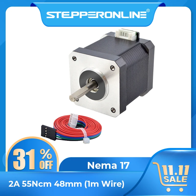 Nema17 Stepper Motor 42BYGH Motor 48mm 2A 17HE19-2004S Nema 17 4-lead for 3D Printer stepper motor