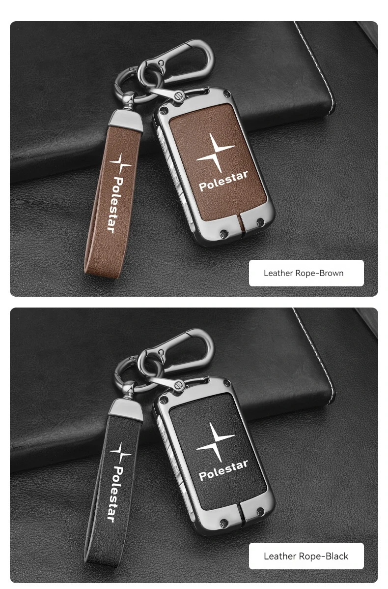 Auto Smart Remote Key Case Vollleder Abdeckung Schutz Halter Shell Für Volvo Polestar 2 Polestar 3 2023 2024 Keyless Schlüsselbund – Detail 9
