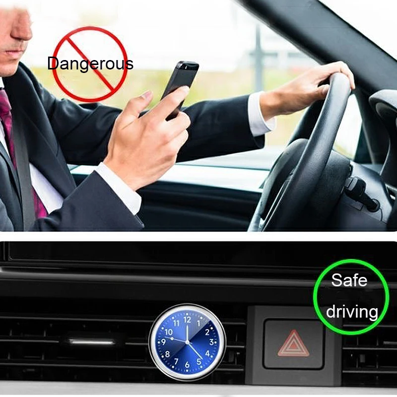 Luminous Car Clock Air Outlet Mini Quartz Clock Clip Auto Ornament Internal Stick-On Waterproof Watch Car Accessories Gift Car Clock Air Outlet Dashboard Clock