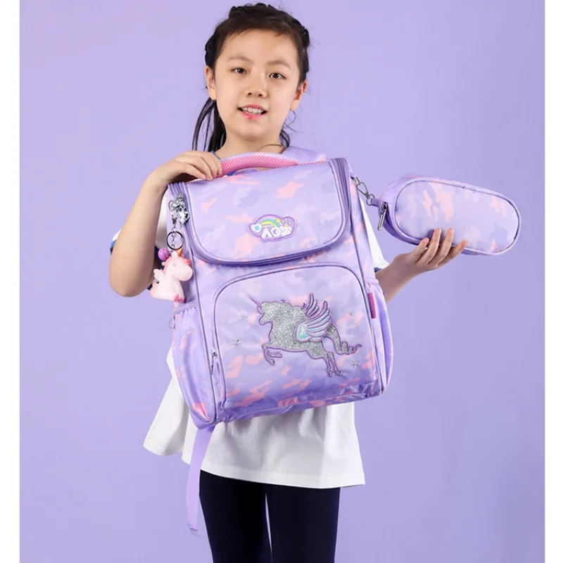 Grade 1-6 Students Children Cute Unicorn Fashion Large Capacity Backpacks New Girls Sweet Princess Cartoon Students Pen Bags Hot