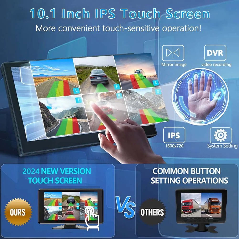 6 ä  ڽ  Ʈ ADAS BSD DVR ý Ʈ   6PCS HD AHD ī޶ H.265   Ʈִ 10.1 ġ MP5 ġ 