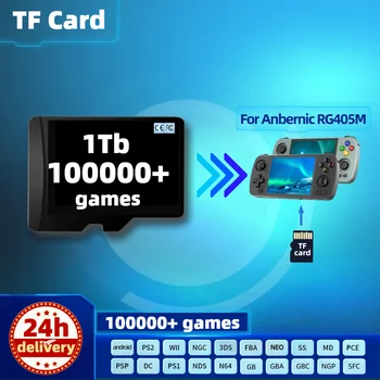 Anbernic 메모리용 TF 카드, 모든 에뮬레이터, 사전 설치 레트로 게임 PS2 PSP 휴대용 콘솔, 핸드헬드 512G, RG405M, 1T Rp3 플러스