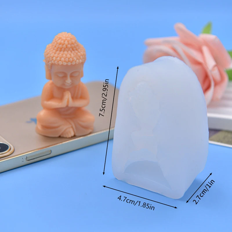 Silicone Mold DIY Buddha Candle 3D Tathagata Statue Aromatherapy Candle Plaster Resin Mold Handicrafts Home Decoration