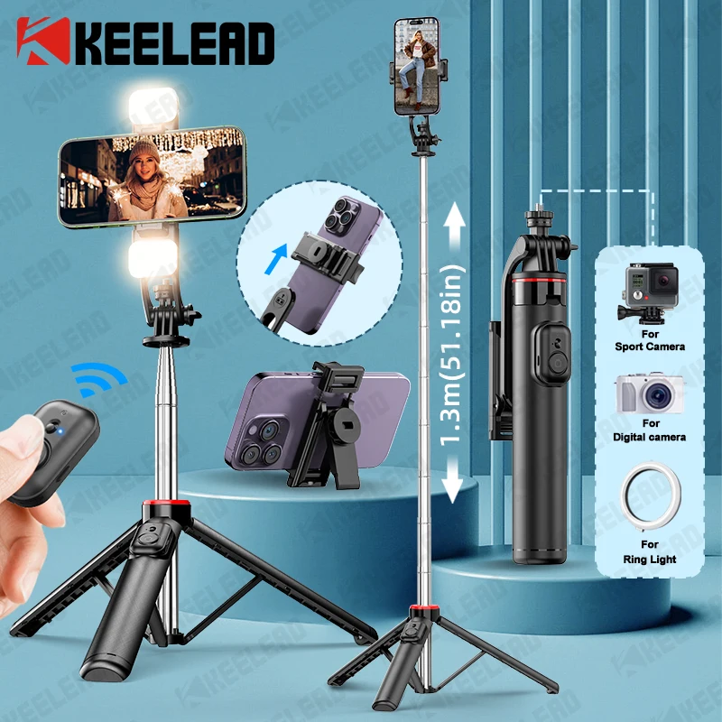 Selfie Stick Tripod Selfie Stick Sports Camera Selfie Stick Cell Phone Selfie Stick Smartphone Selfie Stick Phone Selfie Tripod 360 Rotation Portable Stand Wireless Remote For Lights Digital Cameras Gopro Smartphone