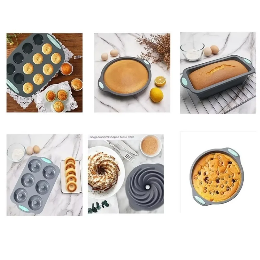 Heat-Resistant 3D Spiral Silicone Baking Mold - Non-Stick Cake and Bread Pan