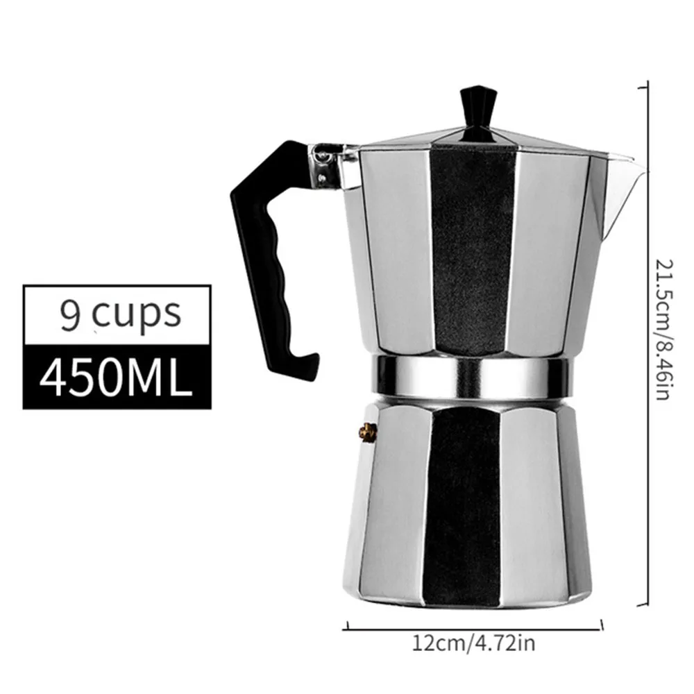 Aluminium Kaffee kessel Haushalt italienische achteckige Moka Kaffee Teekanne Büro Home Travel Outdoor Camping Geschirr Ausrüstung – Detail 15