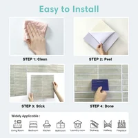 สติกเกอร์ติดกระเบื้อง3D 10ชิ้นกระเบื้องสีเขียวมีกาวในตัวสติ๊กเกอร์ติดกระเบื้องผนังห้องน้ำและแม่พิมพ์30x30cm 5