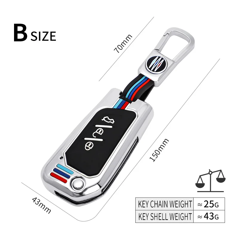 Copertura protettiva della manica del supporto della cassa chiave a distanza dell'automobile della lega per Baic Senova X25 X35 X55 X65 D50 per Changhe Q25 Q35 A6 accessori - Sa1d5488952e040f587c253302b7d703bh