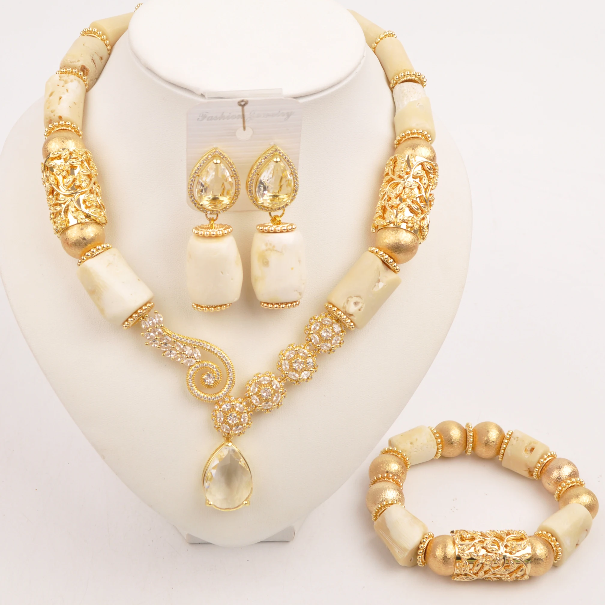 

Fashion Jewelry Set Natural White Coral Bead Necklace
