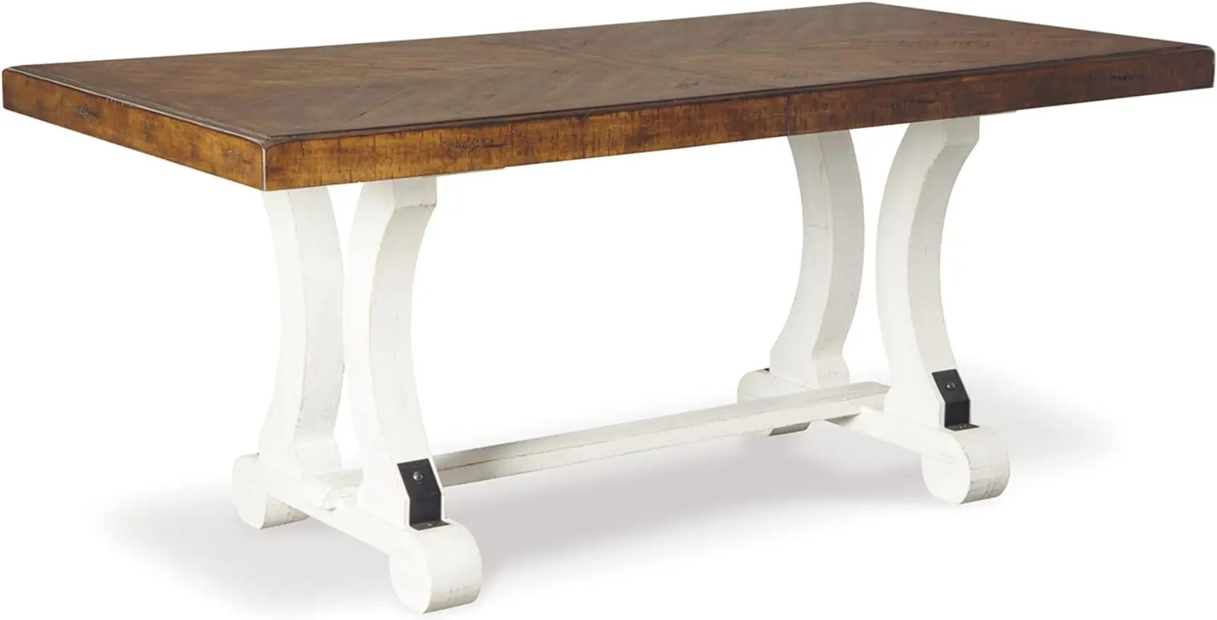 

Signature Design by Ashley Valebeck Farmhouse Rectangular Extension Dining Table, Fits up to 8, White & Brown
